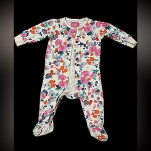 Joules Multicolor Floral Baby Footie Onesie 6-9 Months